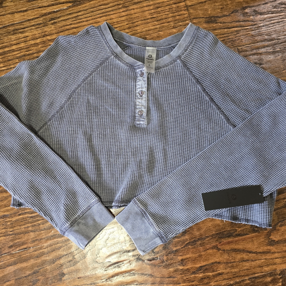 Urban Outfitters Blue Waffle Knit Crop Top